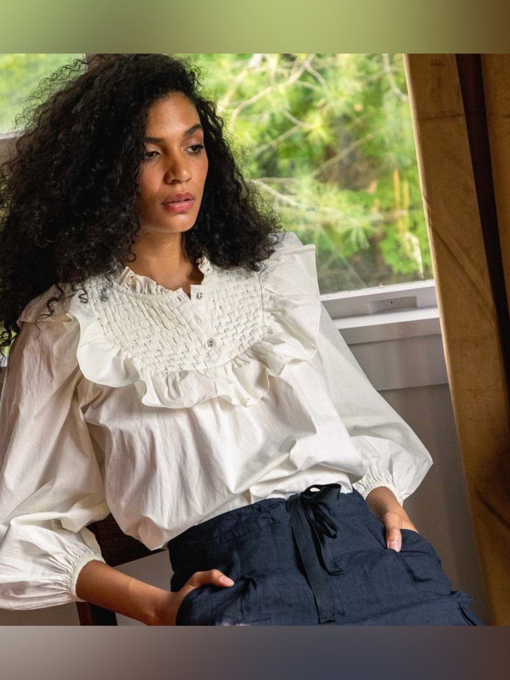 Tuckernuck Cleobella Vivienne Blouse in Ivory